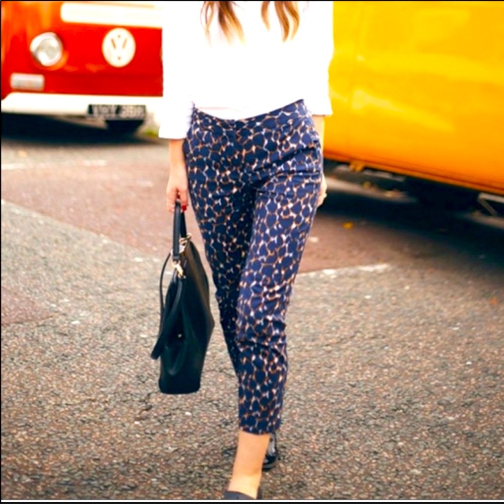 Boden Black and Tan cheetah leopard print Patterned Trousers
